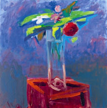 Rože v modrem (70x70) akril